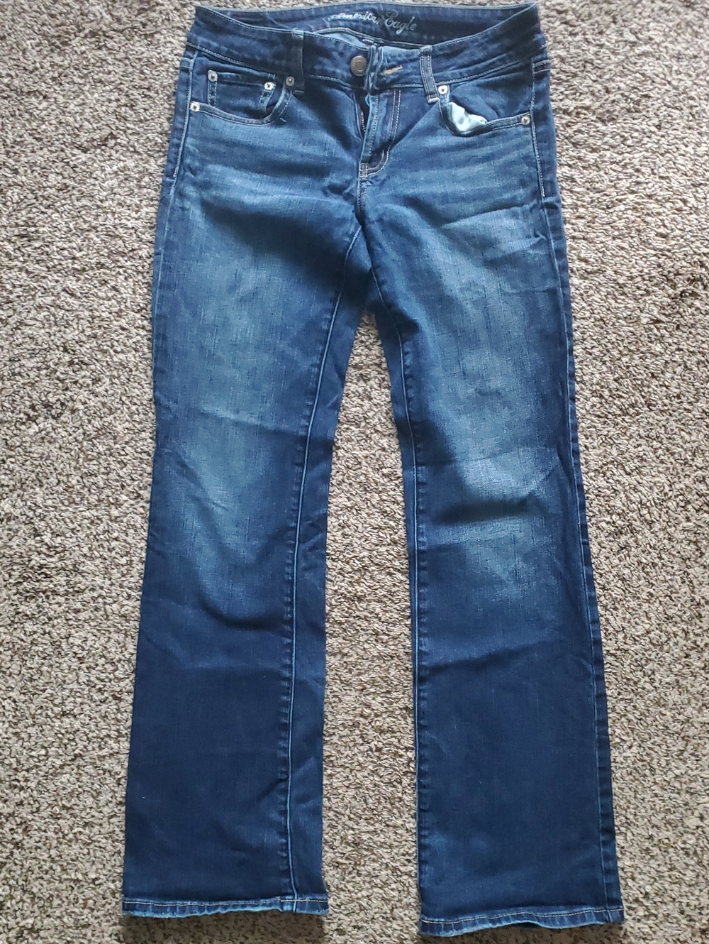 Women’s Dark Blue Flare Jeans - American Eagle Favorite Boyfriend - Size 6